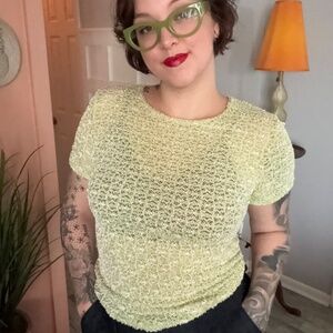 Vintage Nicola Textured Green Shirt